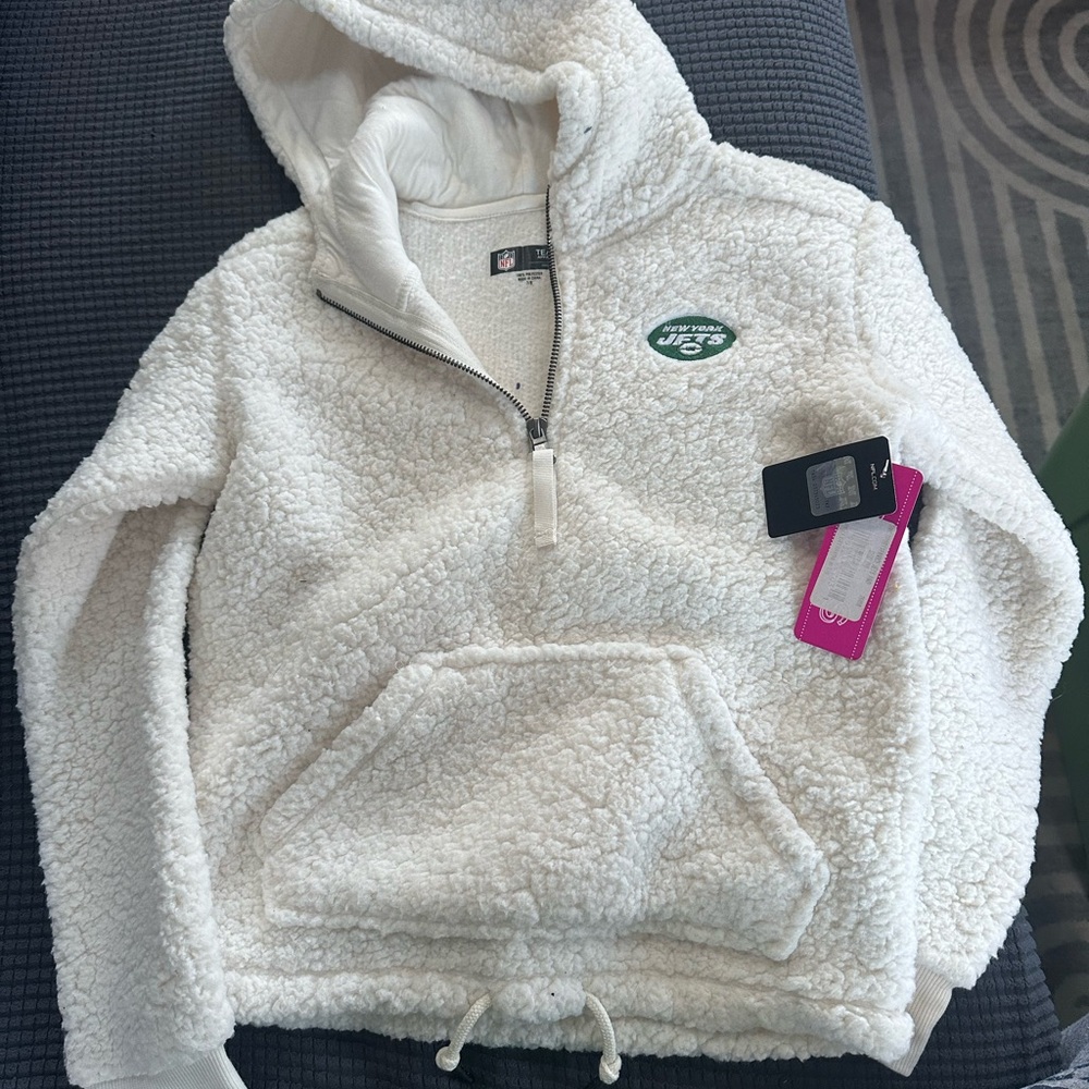 Kids' White Sherpa Hoodie